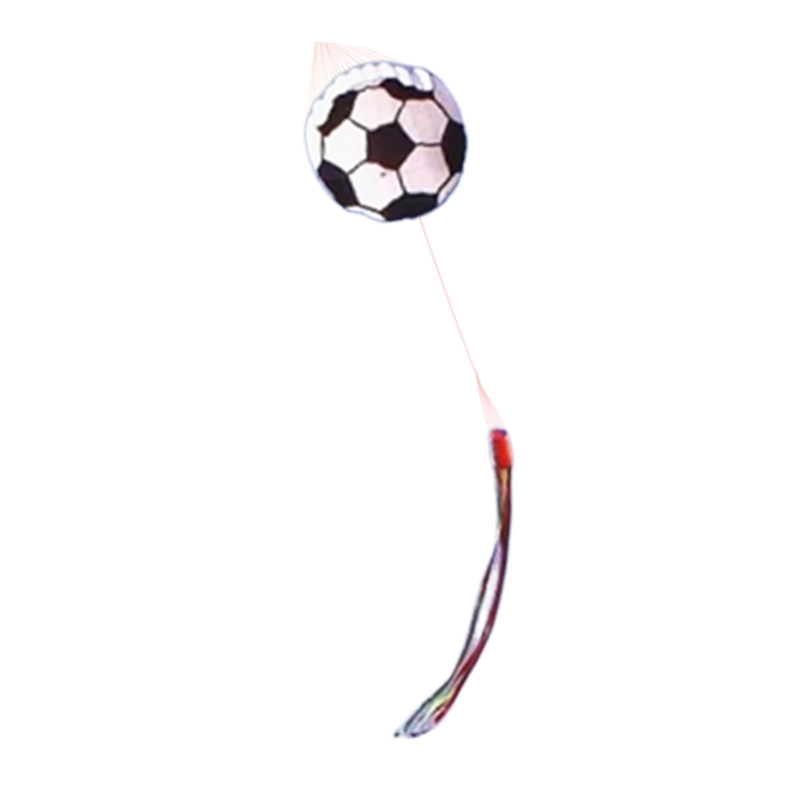 funtasica Football Ball Kite Large Size Easy Control with 100 M Line Leisure Sports Flying Toy for Park Trips Backyard Garden Beginners White