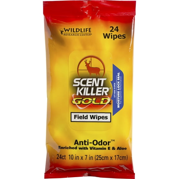 Wildlife Research Center Scent Killer Gold Field Wipes 24 Pack for Hunting