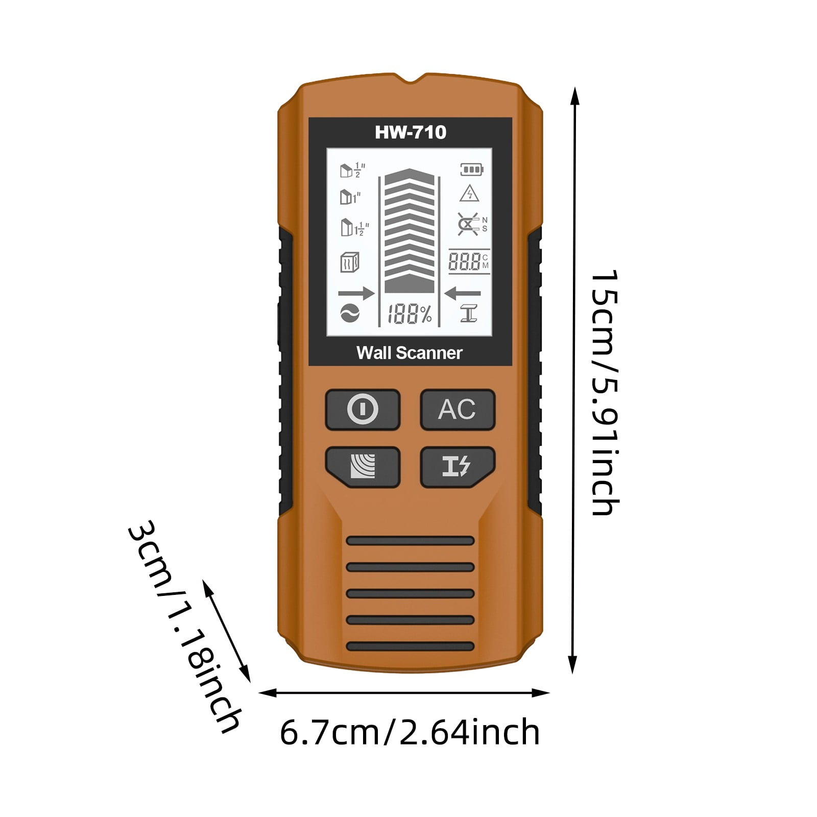 5 Function LCD Display Wall Scanner for Stud Metal AC Wire Electrical Tools Grade