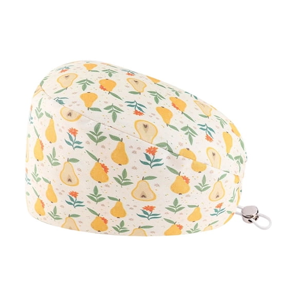 AJGRHE Scrub Hat Adjustable Print Cap For Doctors Nursing Unisex Headwear Yellow A