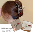 thumbnail image 3 of Misterolina CherryHair Clips Large Metal Hair Claw Exquisite CherryHeart Design S AU09, 3 of 7