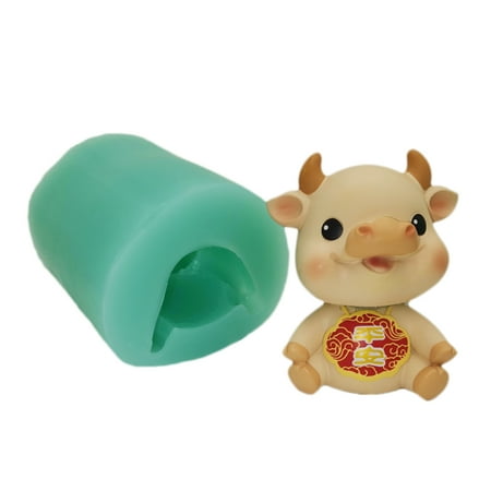 

3D Cattle Silicone Mold Clay Soap Epoxy Mould Cake Chocolate Dessert Decorating