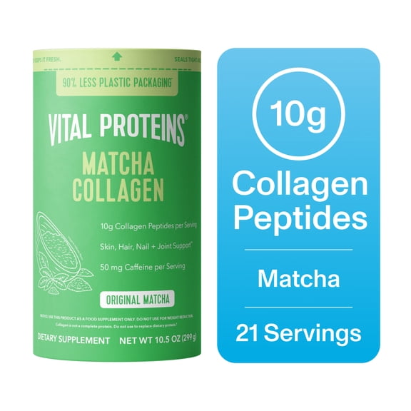 Vital Proteins Matcha Collagen Peptides Powder, Skin, Hair, Nail & Joint Support, Original, 10.5 oz