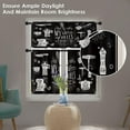 thumbnail image 3 of Black White Kitchen Curtains Abstract Window Curtains Valance and Tier Set 36 Inch, Kitchen Rules Doodle Rod Pocket Short Tier Curtain for Bedroom Living Room, Modern Small Cafe Kitchen Decor, 3 of 6