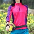 thumbnail image 3 of MHFRRA Camiseta de Manga Larga con Protección Solar para Mujer, Ligera, de Secado Rápido, para deportes Al Aire Libre, Senderismo y Montañismo. Rosa Fuerte, 3 of 8
