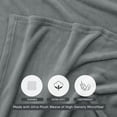 thumbnail image 3 of Blanket Utopia Bedding, forro polar de franela, color gris frío, tamaño doble, 3 of 7