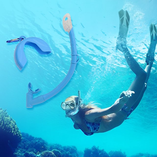 Tubo de snorkel de silicona para buceo, equipo subacuático 2 en 1 para snorkel y natación