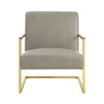 thumbnail image 5 of Nicole Miller Accent Chair Santana PU Leather, Light Grey/Gold, 5 of 10