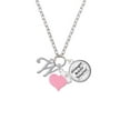 thumbnail image 2 of Delight Jewelry Silvertone Small Gelato Script Initial - W - Light Pink Heart Nurse Strong Zoe Necklace, 2 of 4