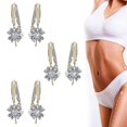 thumbnail image 4 of Purple Crystal Pearl Ear Studs, Allergen-free & Stylish For Various Occasions----White--Product code 71679 White, 4 of 5