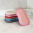 thumbnail image 4 of jesticaly Kitchen Scouring Pad Microfiber Cleaning Scrubber Bathroom Reusable Clean Sponge Hanging Absorbent Washing Scourer Gray 1Set, 4 of 6