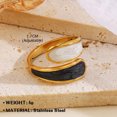 thumbnail image 1 of Anillo abierto de acero inoxidable con forma de gota de agua, estilo hip hop, chapado en oro, de acero de titanio, para mujer, 1 of 5