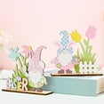 thumbnail image 5 of BKER 2PC Easter Tabletop Decorations Signs Easter Wooden Table Bunny Gnome Easter Party Scene Decorative Props Easter Gifts Easter Decorations For The Home, 5 of 5