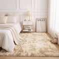 thumbnail image 2 of LUOVEN 4x6ft Large Non-Slip Fluffy Rug, Super Soft Plush Modern Indoor Plush Carpet for Bedrooms, Children's Rooms, Nurseries, Home Decor,Tie-dye beige, 2 of 9