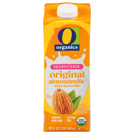 O O Organic Unsweetened Original Almondmilk Non-Dairy USDA Organic 32 fl. oz.