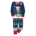 thumbnail image 4 of Family Matching Christmas Pajamas Set Cartoon Penguin Print Long-Sleeved Tops Snowflake Trousers, 4 of 10