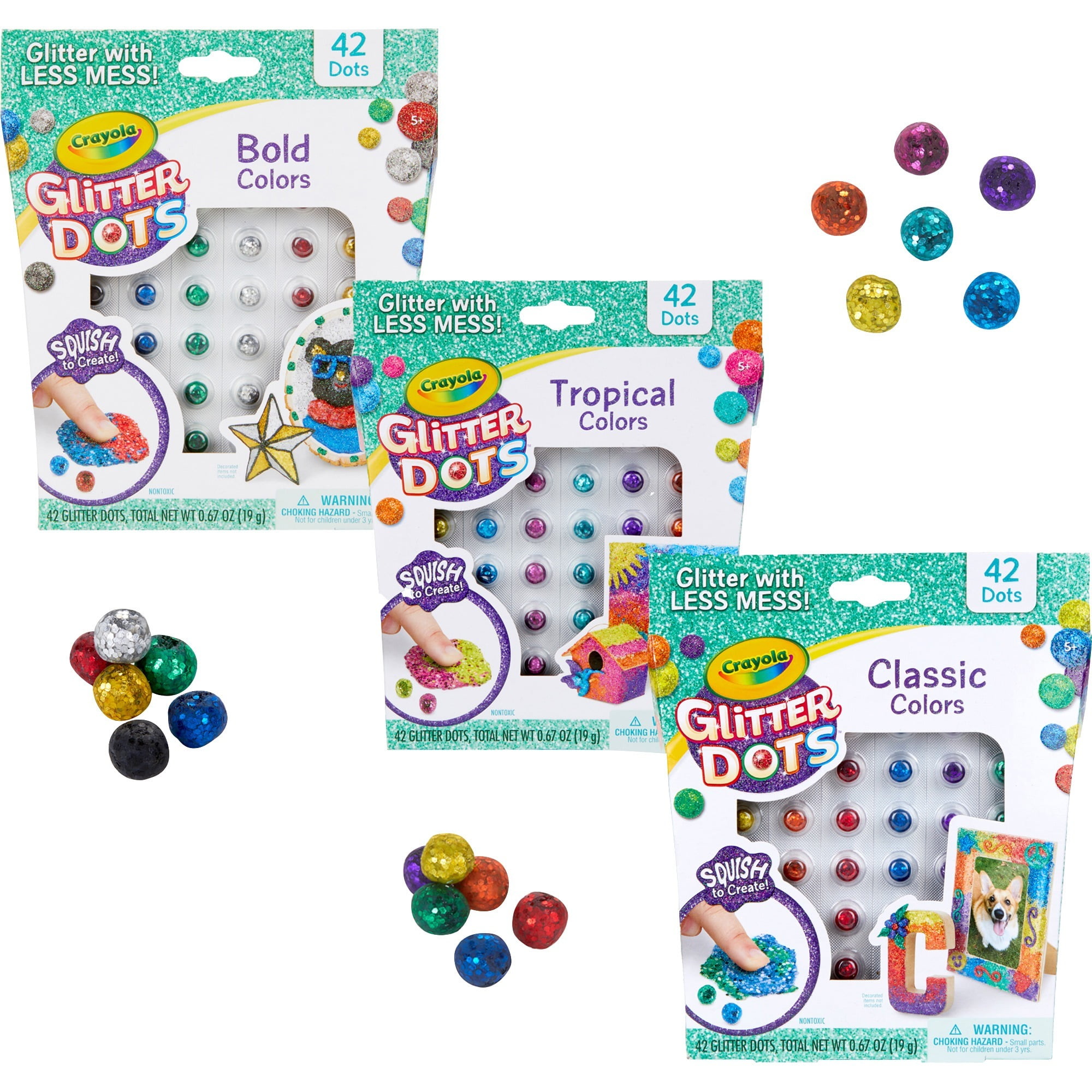 Glitter Dots, CYO040622, Glitter Dots Assortment Set, 42 / Pack, Assorted