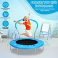 thumbnail image 2 of LIZEVINC 36 Inch Mini Trampoline, Indoor Trampoline with Handle, Small Rebounder Trampoline for Indoor and Outdoor Use, Blue, 2 of 8