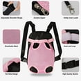 thumbnail image 3 of Dog Carrier Backpack Pet Legs Out Front Cat Travel Bag, Adjustable Puppy Backpacks Carriers Hands-Free for Small Medium Dogs Cats Hiking Traveling Camping Daily Walking (Large, Pink), 3 of 13