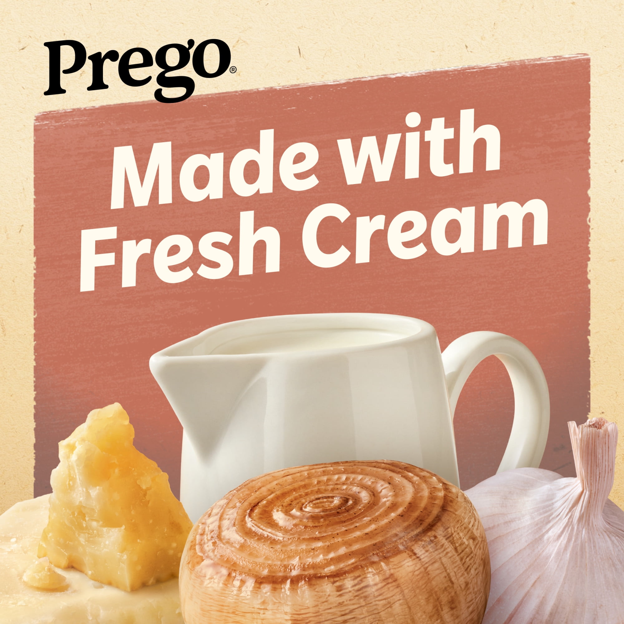 (2 pack) Prego Garlic and Caramelized Onion Alfredo Pasta Sauce, 14.5 oz Jar