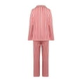 thumbnail image 4 of WhouRiu Christmas Family Matching Pajamas for Mom Long Sleeve Striped Shirt Trousers Holiday Loose Nightwear Winter Pajamas Red,Sized L, 4 of 7