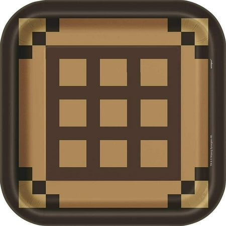 Minecraft Square 9 Inch Dinner Plates [8 Per Package]