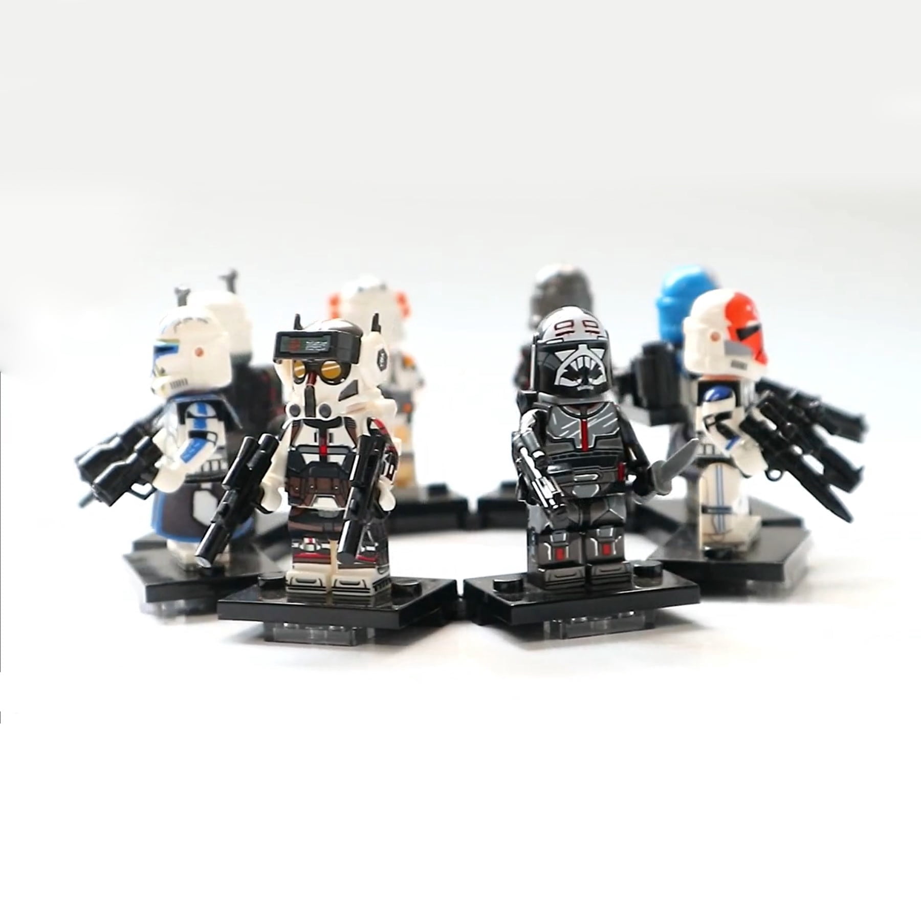 24 PCS Clone Wars Clone Force 99 Minifigures Collectible 1.77 inch Clone Trooper Action Figures Building Blocks Toys Set (Gift - 1PCS Turtle Keychain)
