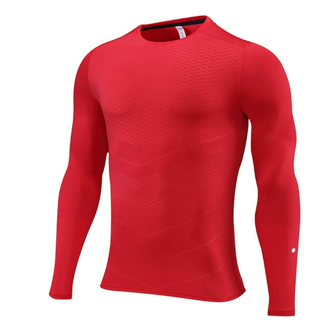 Playeras Básicas Algodon Hombre Camiseta De Manga Larga Ajustada Deportiva Para Correr Y Entrenar