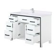 thumbnail image 6 of 48" White Bathroom Vanity With Cultured Marble Surface And Faucet - Scratch- Stain-, 6 Drawers & 1 Cabinet For Ample Space, Soft Close Door 48 In. Bath Top Long-lasting Scratch-, Generous Storage,, 6 of 6