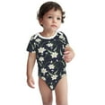 thumbnail image 3 of Daiia Lilies Flowers Printed Unisex-Baby Short Sleeve Onesies Bodysuits Baby Climbing Clothes Soft and Comfortable Romper with Expandable Shoulder Design-6 Months, 3 of 8