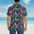 thumbnail image 6 of Daiia Happy Kitten Faces Hawaiian Shirt for Men Gentle Cotton Regular Short Sleeve Casual-Small, 6 of 9