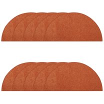 Furnish My Place Modern Plush Solid Orange Color Rug - Pets and Kids Friendly Rug, Indoor/Outdoor Mat, Area Rugs Great for Kids, Pets, Living Room, Made in USA, 18" x 36" Half Round - Set of 10