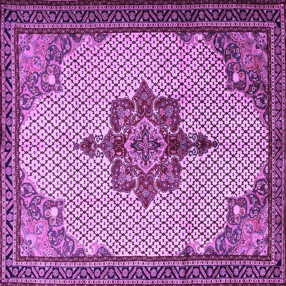 Ahgly Company Indoor Square Persian Purple Traditional Area Rugs, 3' Square