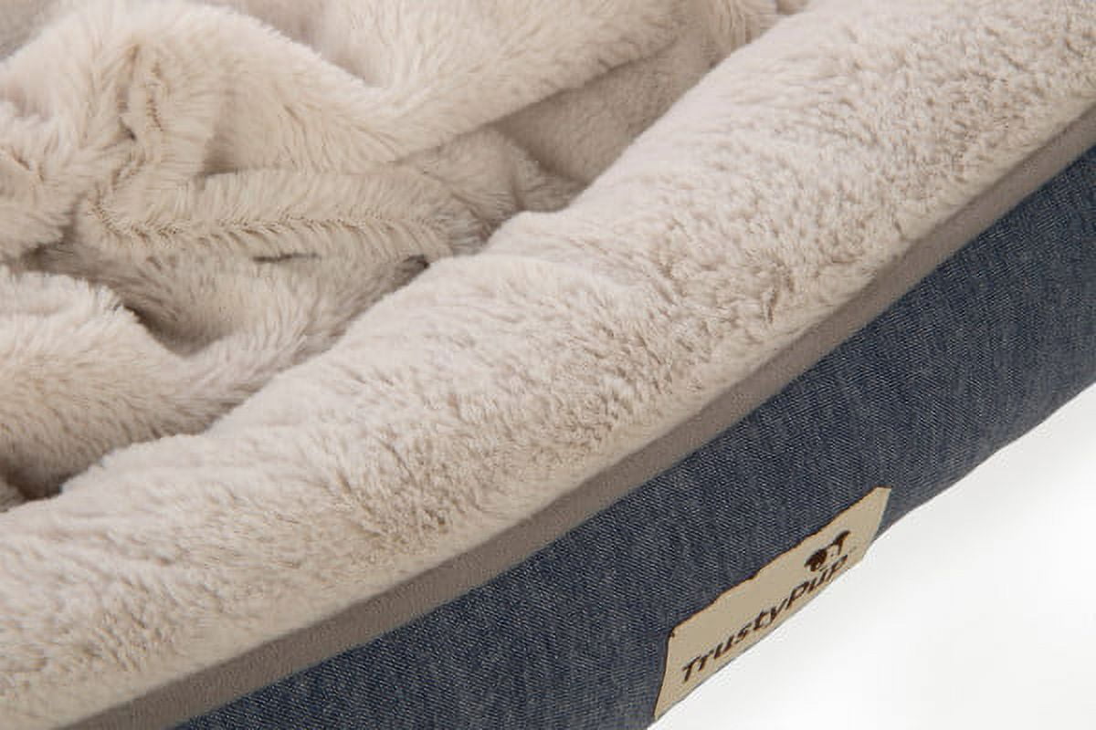 TrustyPup Burrow Nest Pet Bed - Chambray Dark Blue, Medium