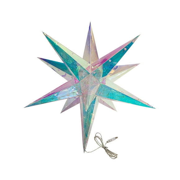 CLÁSICA ESTRELLA DE BELEN Lámpara led navideña, diseño minimalista 3D, acabado Rainbow, multicolor, ideal para interiores y exteriores, los leds mantienen su temperatura neutral.
