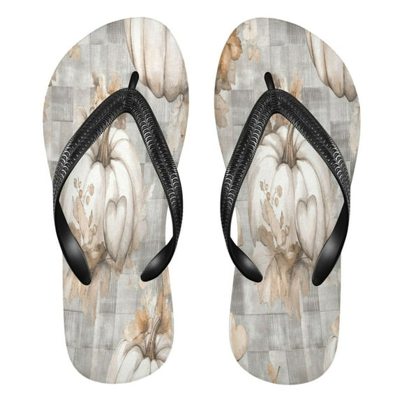YAZAOOSummer Flip Flops Creatively Muted Pumpkin Embrace Simple Beach Sandals