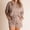 Khaki, variant on Women 2 Piece Summer Checkered Outfits Casual Plaid Print Short Sleeve Pullover Top and Shorts Matching Lounge Set