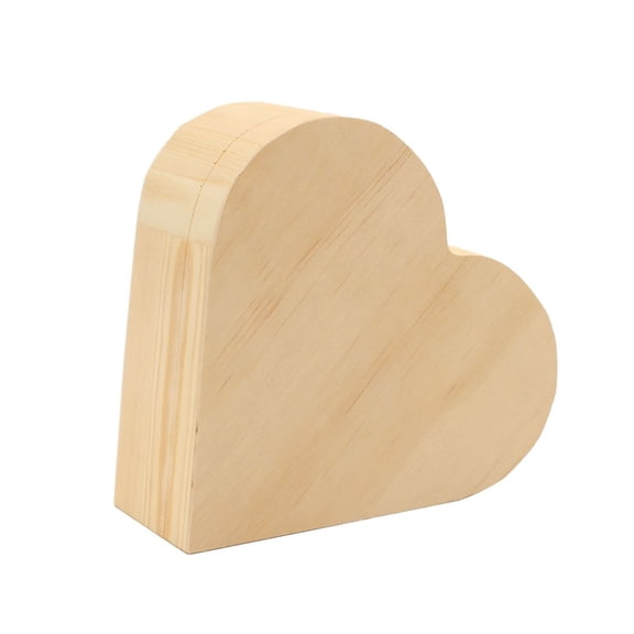 2 pcs Heart Shape Wooden Storage Box Unfinished Jewelry Box for Handmade Crafts Smooth Blank Surface for Custom Decoration for Boy Girl and Adults