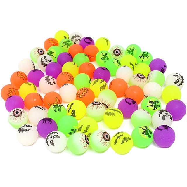 72PCS Halloween Bounce Ball Luminous Mini Funny Eyeball Bouncy Ball for Party
