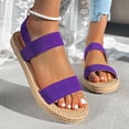 thumbnail image 4 of Dakaela Women's Flat Sandals Open Toe Elastic Ankle Strap Slip on Slides Braided Summer Beach Shoes, 4 of 9