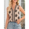 thumbnail image 3 of SHEWIN Women's Tank Tops Boho Floral Printed Blouses Casual Lightweight Chiffon V Neck Sleeveless Shirts, 3 of 9