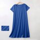 thumbnail image 1 of Pijama de manga corta con cuello redondo y color liso para mujer, ropa de casa, camisón corto de algodón para mujer, 1 of 6