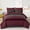 Burgundy-Queen, variant on Burgundy Queen Size 7-Piece Geometric Stripe Bed-in-a-Bag Bedding Set
