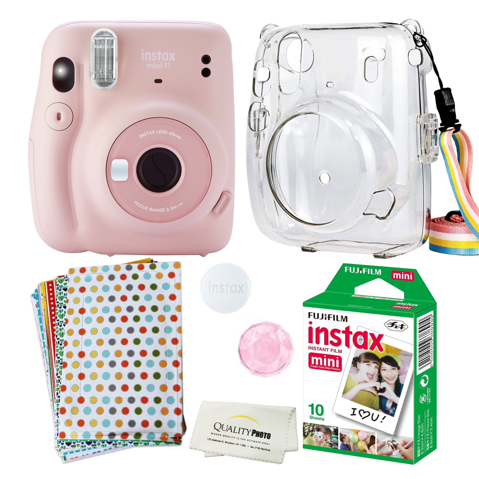 Fujifilm Instax Mini Clear Case, films and stickers bundle - Walmart.com