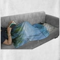 thumbnail image 6 of Tiki Bar Soft Flannel Fleece Throw Blanket, Tiki Warrior Design Surfboard on Ocean Beach Abstract Landscape Surf Print, Cozy Plush for Indoor and Outdoor Use, 70" x 90", Multicolor, by Ambesonne, 6 of 6