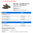 thumbnail image 2 of Water Pump - Compatible with 1960 - 1962, 1964 - 1969 Dodge Dart 1961 1965 1966 1967 1968, 2 of 2