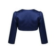 thumbnail image 2 of Sxiwei Kids Girls Satin Long Sleeve Bolero Shrug Party Wedding Pageant Flower Dress Cover Up Cardigan Navy Blue 18-24 Months, 2 of 5