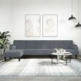 thumbnail image 1 of vidaXL Canapé-Lit en Forme de L Gris Foncé 260x140x70 cm Velours, 1 of 5