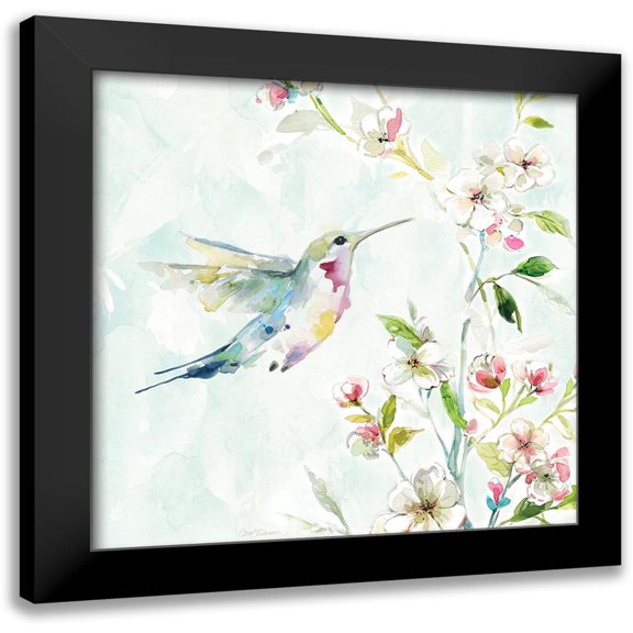 Robinson, Carol 12x12 Black Modern Framed Museum Art Print Titled - Hummingbird III