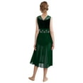 thumbnail image 4 of vastwit Girls Sleeveless Lyrical Dance Dress Lace High Low Skirt Leotard Ballet Modern Contemporary Dancewear Green 16, 4 of 5